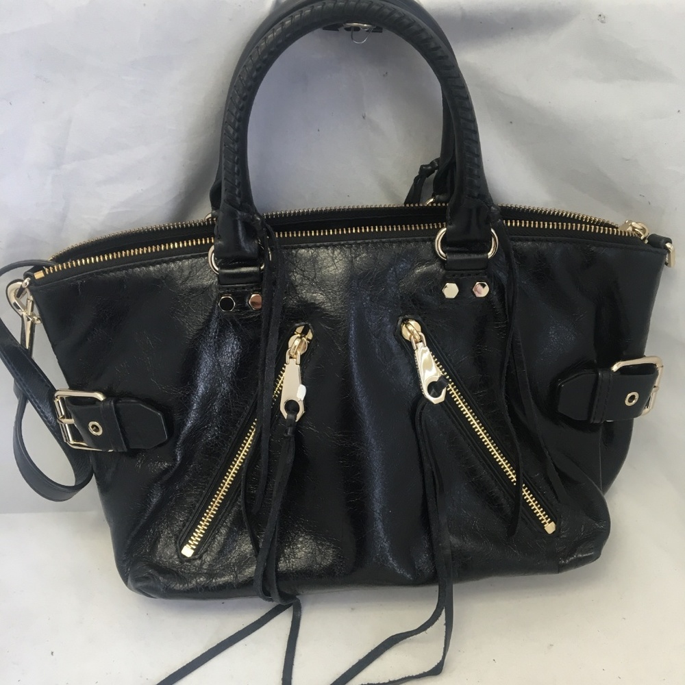 Rebecca Monkoff Moto Satchel Black